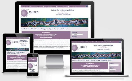 Site responsive créé avec WordPress pour l'Institut Milton H. Erickson de Belgique (Brabant wallon)