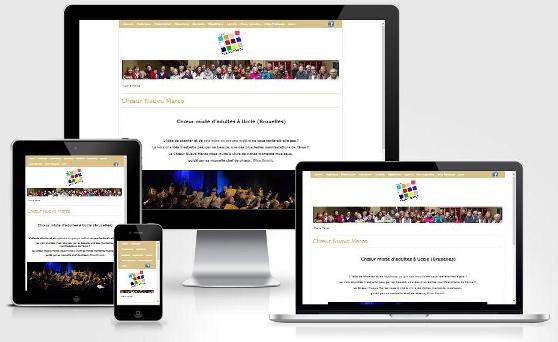 Site responsive créé avec WordPress pour Nuovo Marco (Bruxelles)