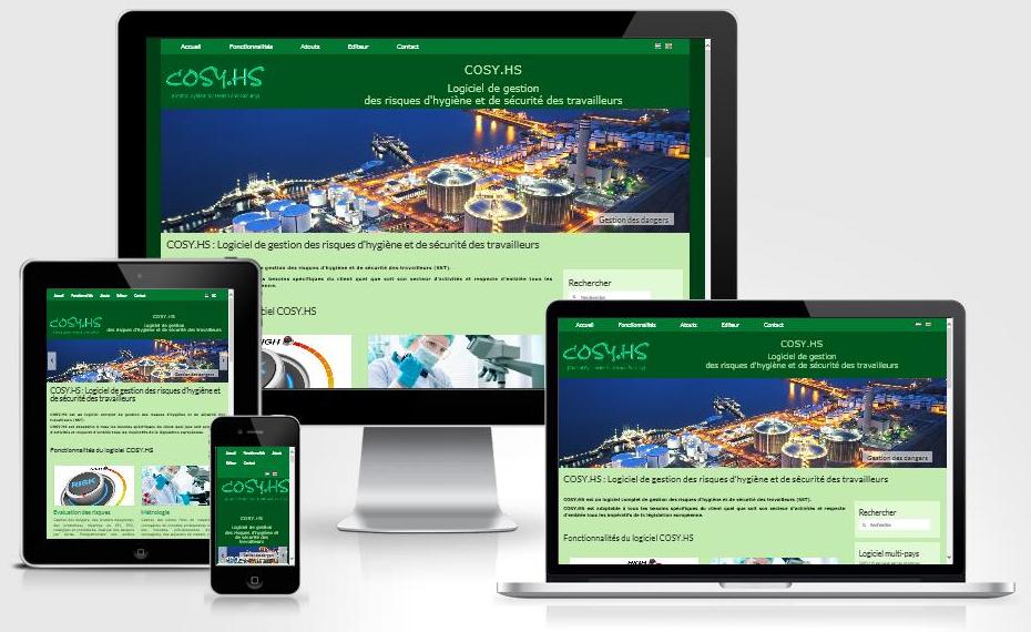 Site responsive créé avec WordPress pour COSY.HS (Fimor - Belgique)